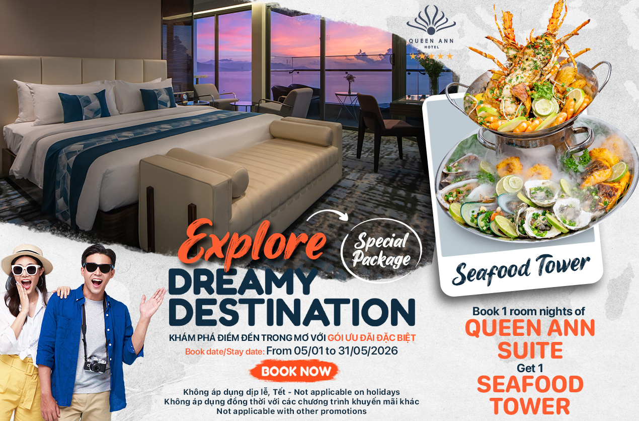 THÁP HẢI SẢN NƯỚNG ĐẶC BIỆT KIỂU QUEEN ANN – TRẢI NGHIỆM ĐỘC ĐÁO